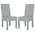 thumbnail image 1 of Hawthorne Collection Chaise de Salle à Manger en Rotin Gris Blanc Lavé (Ensemble de 2), 1 of 7