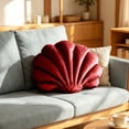 thumbnail image 5 of Soft Velvet Seashell Shaped Throw Pillow - Plush Lint Cushion for Sofa Couch Bed, Decorative Shell Accent Pillow for Living Room Bedroom, Cozy Home Decor Gift, 5 of 6