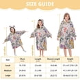 thumbnail image 4 of FORMRS Wearable Blanket Hoodie with Sleeves for Kids Cozy Flannel Sweatshirt, Purple Floral Pattern, 4 of 7