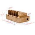 thumbnail image 6 of Prosumer's Choice Wooden Charging Station Organizer - 5-Port Base for Phones, Tablets and Laptops - Multi-Device Docking Station with Removable Divider Slots - Cord Box with Cable Management - Bamboo, 6 of 7