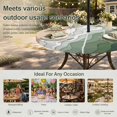thumbnail image 6 of Round Outdoor Tablecloth with Umbrella Hole and Zipper, Sage Green Beach Tablecloth with Elastic Waterproof, Farmhouse Coastal Ombre Sea Waves Art Patio Table Covers for 45" - 54" Picnic Pool Tables, 6 of 9