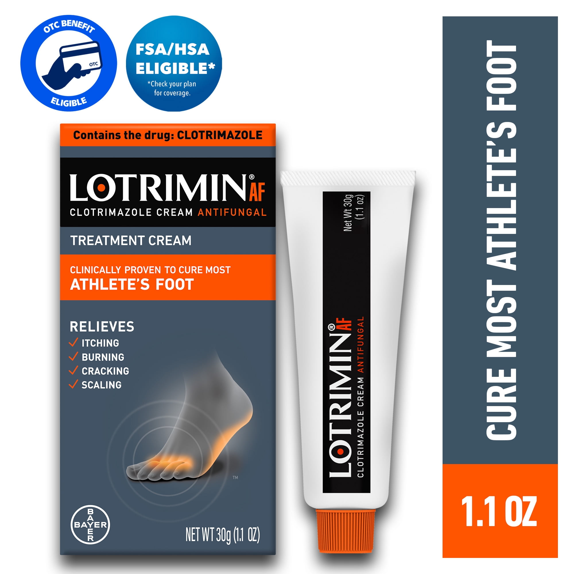 (4 pack) Lotrimin® AF Athlete's Foot Antifungal Cream, 30G Tube