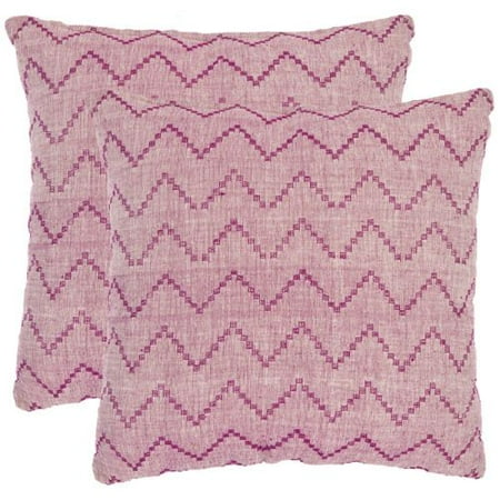 Safavieh PIL407A Square Rose Zig Zag Pillow from the Embroidered Collection