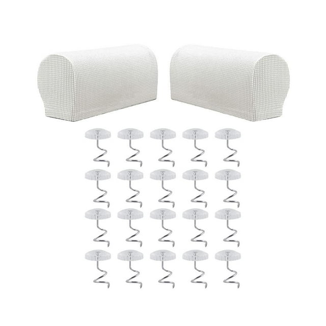 para Cubiertas de 1 pares Accesorio de Poliéster con Funda a de Apoyabrazos Blanco