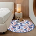 thumbnail image 2 of Round Rugs 3Ft, Blue Red Ethnic Round Area Rug Washable Indoor Throw Carpet, Boho Modern Geometric Abstract Art Small Non Slip Circle Rug for Bedroom Living Room Home Decor Aesthetic, 2 of 8