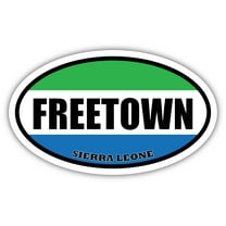 Freetown Sierra Leone Flag Oval Decal Vinyl Bumper Sticker 3x5 inches