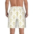 thumbnail image 3 of Naloa White And Gold Geometry Men's Beach Shorts, Surfing shorts, Swim trunks, Quick Dry Swim Trunks for Surfing Beach Fun - Large, 3 of 9