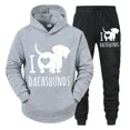 thumbnail image 4 of Trajes para hombre con estampado de "I Love Dachshunds", sudaderas con capucha y pantalones con letras de animales divertidos, conjuntos de 2 piezas, sudaderas casuales para amantes de los perros salc, 4 of 4
