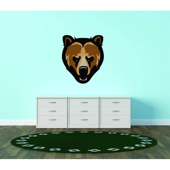 Custom Designs Grizzly Bear Head Wild Forest Animal 30x30