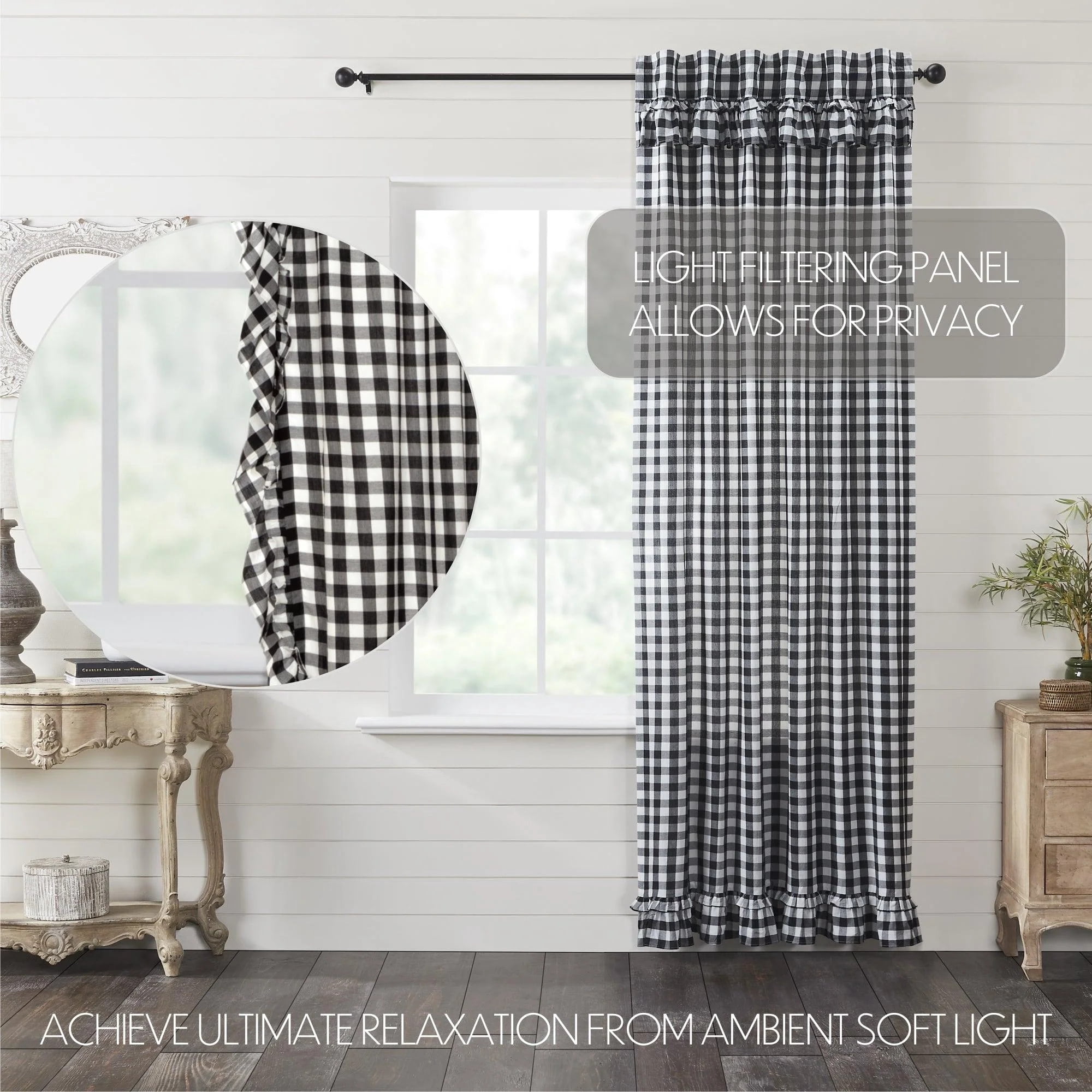 VHC Brands Annie Buffalo Ruffled Curtain Panel - Thumbnail 3