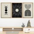thumbnail image 2 of PixonSign Framed Canvas Print Wall Art Set Duotone Mid-Century Geometric Crescent Moon Abstract Shapes Illustrations Modern Art Boho Decorative for Living Room, Bedroom, Office - 24"x36"x3 NATURAL, 2 of 5