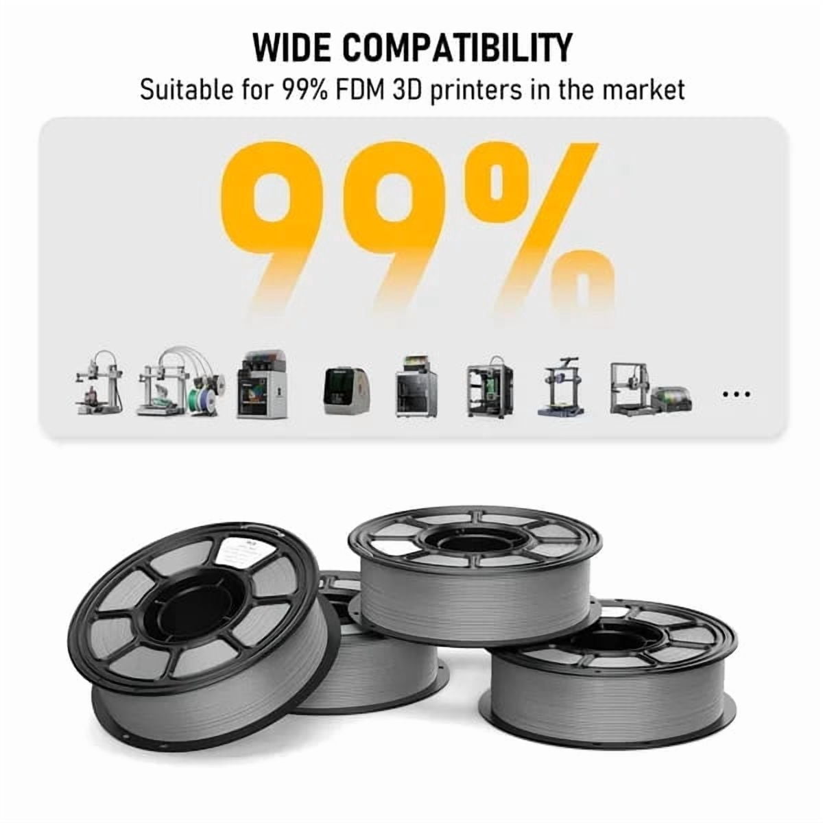 Silk PLA 3D Printer Filament 1.75mm, 1.1kg Spool, Glossy Metallic Shiny Finish, Smooth Printing Material for FDM Printers