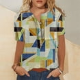 thumbnail image 2 of Dyegold Shirts for Women Casual,3/4 Sleeve Shirts for Women Summer Round Neck Loose Pullover Tunics Casual Landscape Tops Blouse Tee, 2 of 4