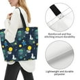 thumbnail image 4 of Bingfone Canvas Tote Bag For Women With Inner Pocket Aesthetic Cute Shopping Tote Bags Reusable Grocery Bags-Space And Animals, 4 of 9