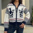 thumbnail image 1 of LOVZFMLL Vestes pour Femmes Décontractées Col Rond Poche Couleur Unie Manches Longues Haut Ample Chandail Col Rond pour Femmes, 1 of 7