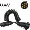 thumbnail image 1 of Cable de extensión para remolque, 7 pines, 2 m, cable de extensión en espiral, enchufe para remolque, conector de cable de resorte, enchufe de cableado para caravana, camión, RV, tractor, coche,, 1 of 1