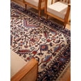 thumbnail image 6 of Rugsotic Carpets Eco-Friendly Handmade Knotted White Blue Oriental Area Rugs, 5'x8', Rectangle, Silk And Wool, Quick Dry, 6 of 13