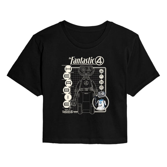 Marvel - Fantastic 4 Fantastic 4 Herbie Blueprint Cropped Graphic T-Shirt