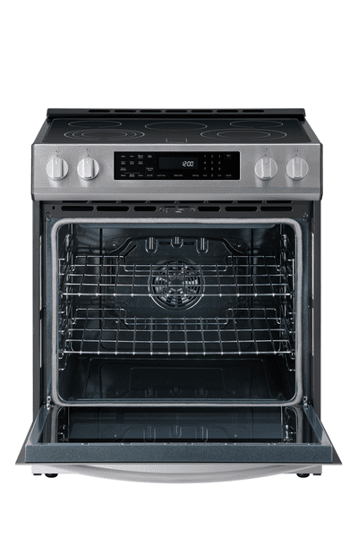 Kenmore 5.6 Cu. Ft. Front-Control 5 Element Electric Range Stove 240 Volts with Dual Ring Elements, Steam Clean, Precision Set Controls