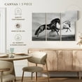 thumbnail image 4 of Elephant Stock Sprinting Arabian Horses Wall Art - Horizontal Multi Panel Canvas - Living Room Wall Decor - Animal Multi Panel - Gray And Black Decor - 23" x 14", 4 of 4