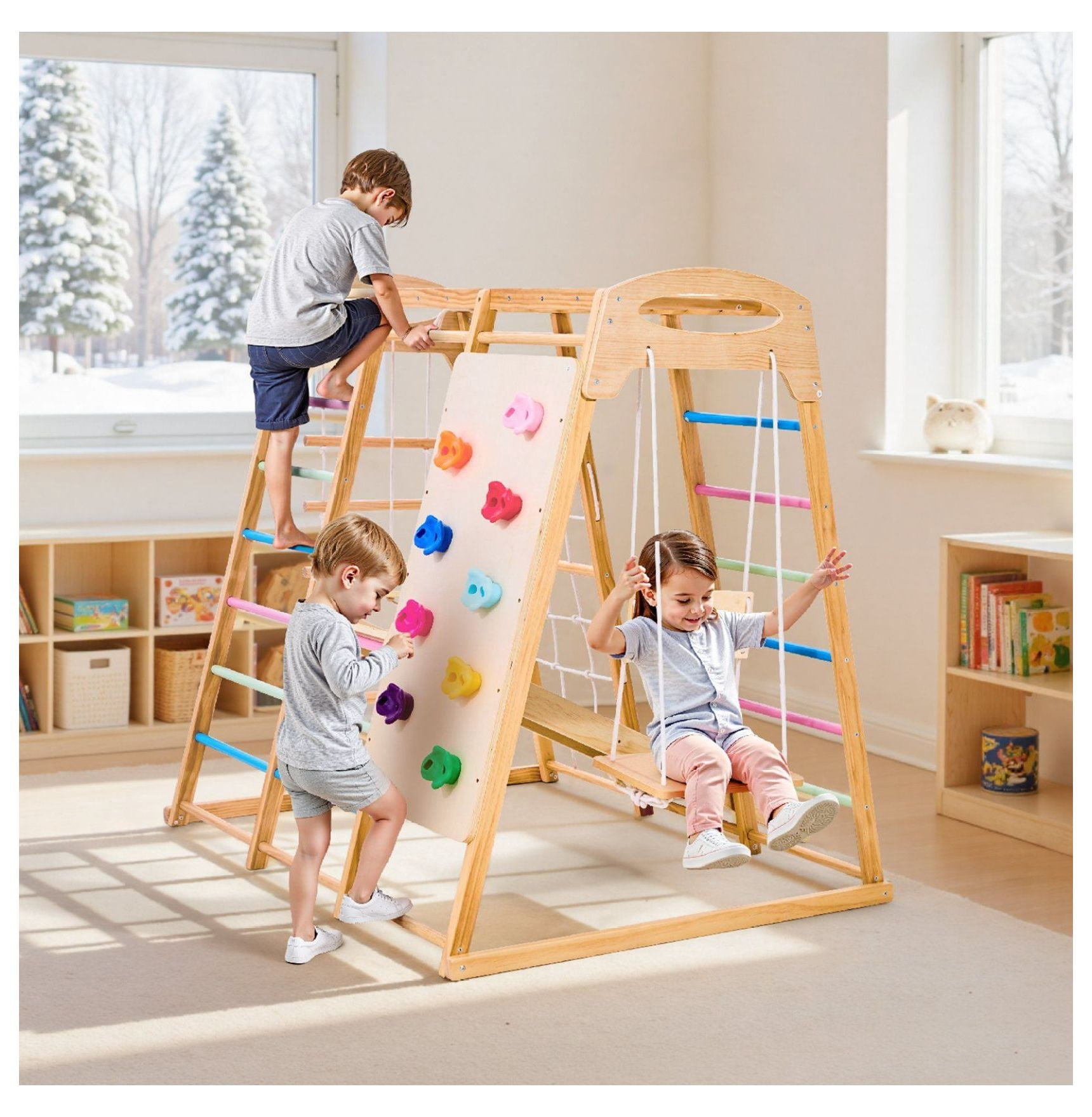GVN Jungle Gym, Toddler Jungle Gym, 7 In 1 Kids Indoor Gym