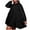 Black, variant on Womens Babydoll Dress Fall Long Sleeve Lapel Button down Mini Dress Plus Size Ruffle Tiered A Line Pleated Dress