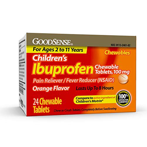 GoodSense Children's Ibuprofen Chewable Tablets, 100 mg, Orange Flavor