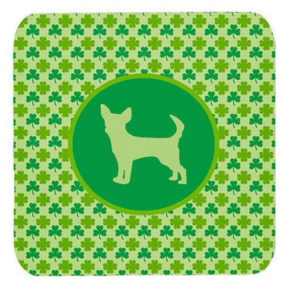 Chihuahua Lucky Shamrock Foam Coasters, Set Of 4