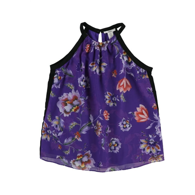 bar III Blusa Halter de Punto Marled para Mujer, Púrpura, XS