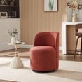 thumbnail image 2 of CQSXDA Upholstered Barrel Chair In Linen, Mid Century Swivel Accent Chair For Kitchen, Dining Room And Living Space, Orange, 2 of 10