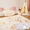 thumbnail image 1 of Tapete de juego para bebé de 79 x 71 pulgadas, extra grande plegable para bebés y niños, tapete de piso portátil antideslizante impermeable para el tiempo de barriga, tapete de espuma para el suelo, 1 of 5