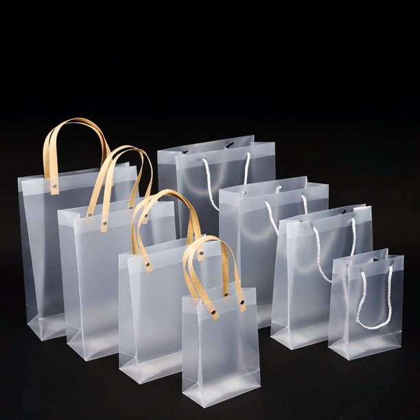 Bolso transparente de plástico PP esmerilado, bolsa de regalo, bolsa de regalo de mano, bolsa de regalo de boda para el día del niño