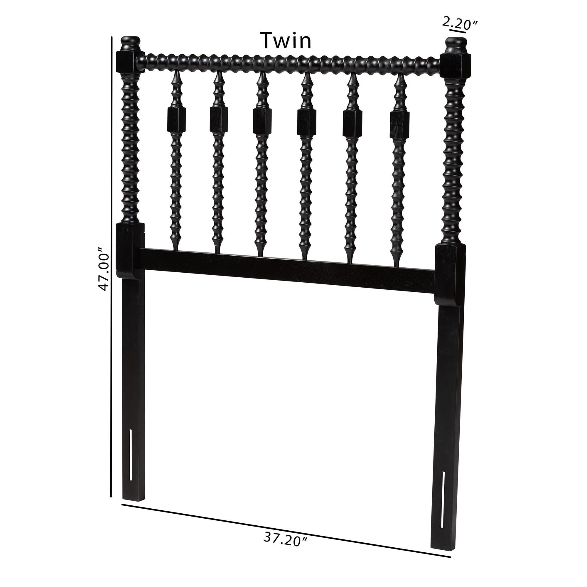 Baxton Studio Juliette Traditional Headboard, Twin, Black
