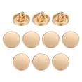 thumbnail image 1 of Uxcell 10pcs Botón de Metal Plano de 10mm Botones de Costura de Metal Redondos Oro Brumoso, 1 of 7