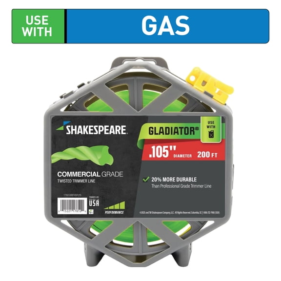 SHAKESPEARE 0.105" x 200' Commercial Trimmer Line - Green, Hurricane-Shaped (1 Count)