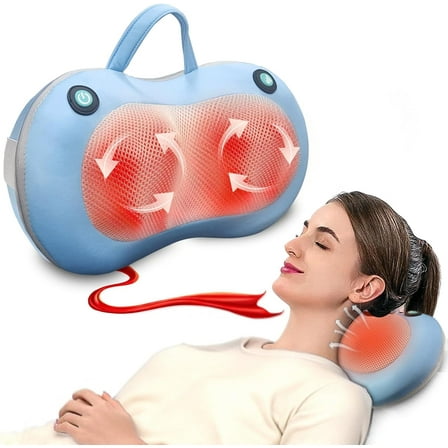 Shiatsu Back and Neck Massager,Gifts for Women Men Mom Dad - Back Massager Deep Tissue Kneading Neck Massage with Heat,3D Electric Pillow