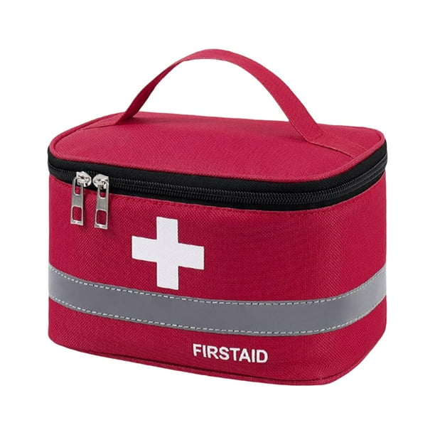 Botiquín de primeros auxilios vacío, bolsa de almacenamiento de emergencia con asa, bolsa médica, estuche para M Rojo
