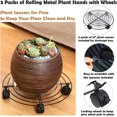 thumbnail image 2 of 5 Packs Large Metal Plant Caddy with Wheels 13" Heavy-duty Wrought Iron Rolling Plant Stands with Casters Plant Dolly Plant Roller Base for Indoor and Outdoor Plant Pot Movers Saucers Black, 2 of 16
