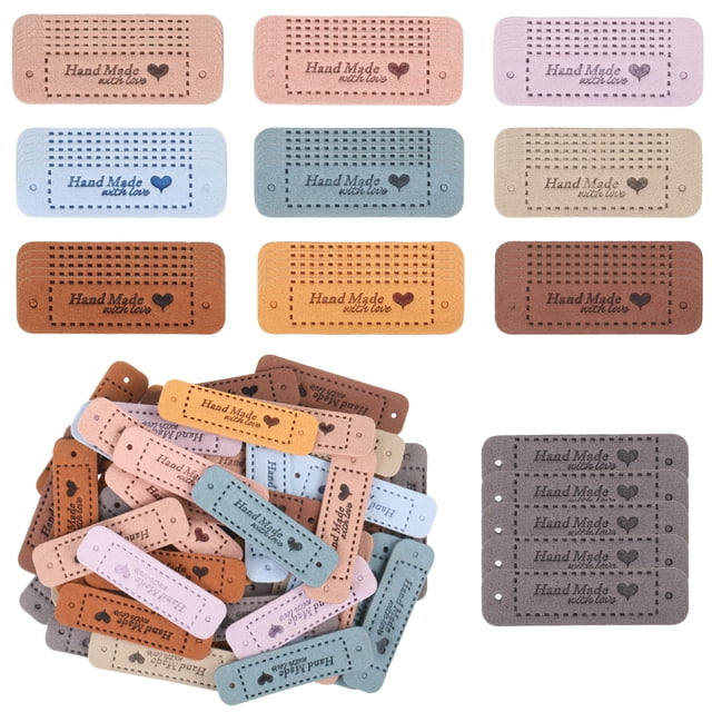 Toystoory 50 etiquetas de cuero hechas a mano, etiquetas profesionales para etiquetas de costura profesionales únicas, fáciles De coser