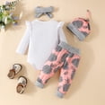 thumbnail image 2 of Emy Dola Baby Girl Clothes Newborn Infant Outfits Long Sleeve Ruffle Romper+ Floral Pants + Cute Headband + Rose Hat Sets for Girls, 2 of 10