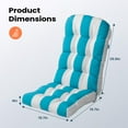 thumbnail image 6 of Pellebant Striped Thickened Chaise Lounge Cushion for Indoor/Outdoor Use, 52 x 20 x 4 inch, Water-Resistant & Fade-Resistant Patio Seat Pad, High Back Design (1-Pack, Blue & White Stripes), 6 of 8
