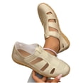 thumbnail image 4 of Wensltd Women's Sandals Closed Toe Flat Sandals With Adjustable Straps For Casual Summer And Everyday Wear, 4 of 9