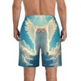 thumbnail image 3 of Yiaed Sunshine Cute Winged Cat Print Men's Swim Trunks with Lining Quick Dry Sports Shorts Beach Shorts Boardshorts-Small, 3 of 5