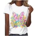 thumbnail image 3 of Craaazy Women's Spring Casual Easter Print Crew Neck Short Sleeve T-Shirt for Vacation and Everyday Outfits Gifts, 3 of 5