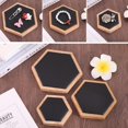 thumbnail image 2 of Soporte de exhibición de joyería Sunnimix 3pcs Pendientes de Madera Collar Titular de Cuero Negro, 2 of 8