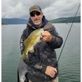 thumbnail image 3 of Fishoholic Camo Baseball Snapback Fishing Hat Silver Orange Logo on Front and Bend Your Rod on Back. Fishaholic Registered Trademark. Fly Fish for Bass Trout in Fresh or Saltwater. (Snap-Camo), 3 of 6