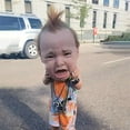 thumbnail image 5 of Crying Baby Latex Head Hilarious Halloween Accessory Punk, 5 of 9