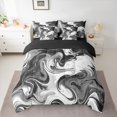 thumbnail image 2 of Homewish Abstract Marbling Watercolor Bedding Comforter Set 7 Pieces for Kids Teens Adults,Gradient Ombre Marble Full Bedding Set Lightweight,Mountain Fluid Fitted Sheet Flat Sheet, 2 of 8