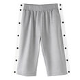 thumbnail image 3 of Unisex Basketball Side Buckle Training Pants - Full-Open Button Design, Polyester Spandex Sports Shorts, 3 of 4