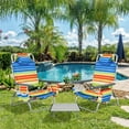thumbnail image 1 of Gymax 3PCS Folding Beach Chair and Table Set Outdoor Adjustable Reclining Chair, 1 of 10